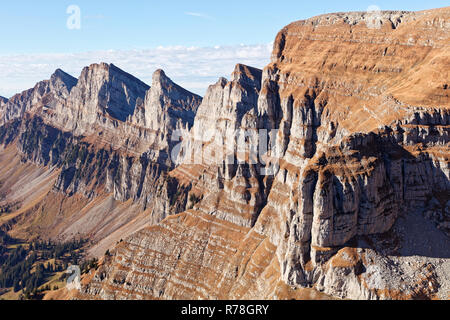 South face of Churfirsten massif - Appenzell Alps, Switzerland Stock Photo