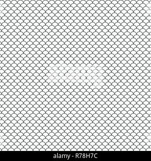 White Black Traditional Wave Japanese Chinese Seigaiha Pattern Background Vector Illustration eps10 Stock Vector