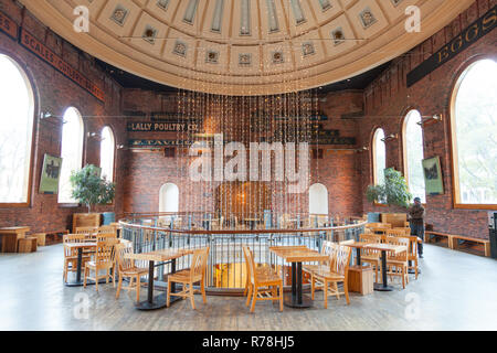 Central domed food hall at Quincy Market, Boston, Massachusetts, United States of America. Stock Photo