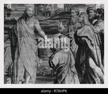 Christ gives keys of heaven to St. Peter Stock Photo