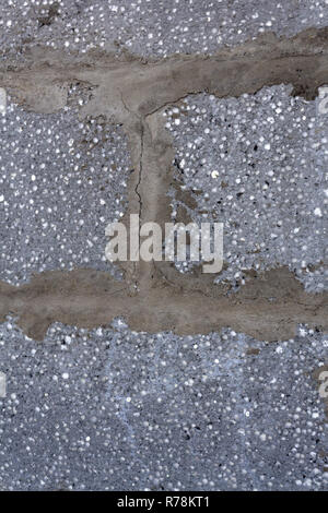 background texture of white Lightweight Concrete block, raw material for industrial wall Stock Photo