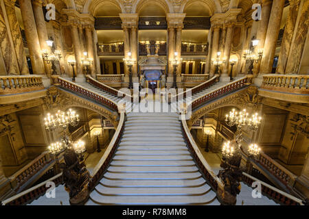 Grand Staircase, Opera Garnier, Paris, France Stock Photo