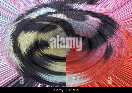 3D Spiral edge flowing fluid lines rotate Stock Photo