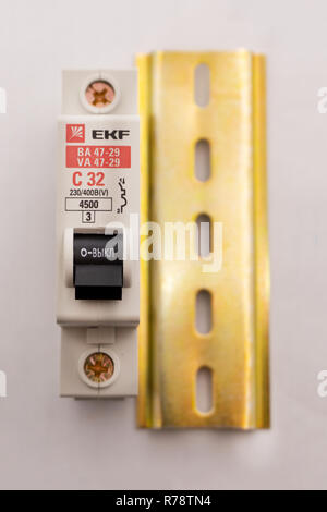 electric machine switches on white background - Russia Berezniki 2 June 2018 Stock Photo