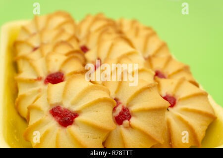 Qurabiya, homemade biscuit shortbread cookies with jam. Kurabye Stock Photo