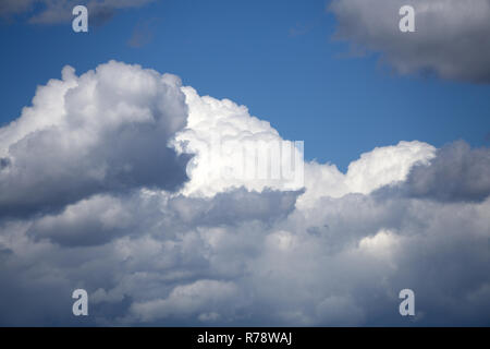 Fantastic soft white clouds against blue sky Stock Photo