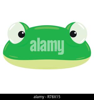 green frog head vector drawing Stock Vector