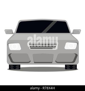 silver sports car on a white background Stock Vector