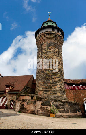 historic old town nuremberg - sinwellturm on the kaiserburg Stock Photo