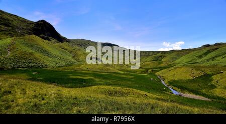 The valley of Greenup Gill to Long Crag Stock Photo