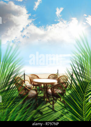 bamboo furniture set Stock Photo