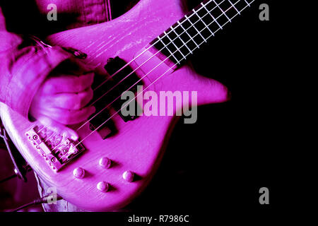 pink guitar Stock Photo