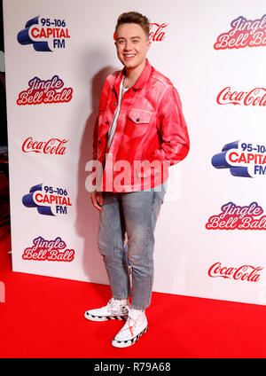 Capital FM Presenter Roman Kemp during the media run on day one of Capital's Jingle Bell Ball with Coca-Cola at London's O2 Arena. Stock Photo