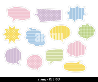 Colorful markup balloons, speech bubbles with pattern Stock Photo