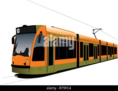 City transport. Tram. Vector illustration Stock Vector