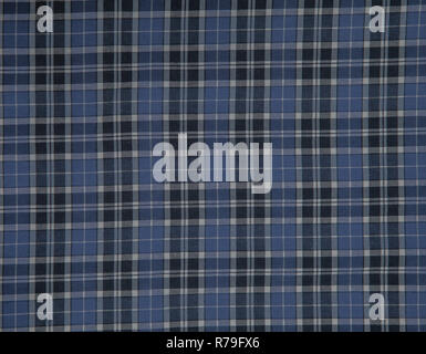 Background, fabric checkered blue and black. Pattern. Classic country style background. Stock Photo