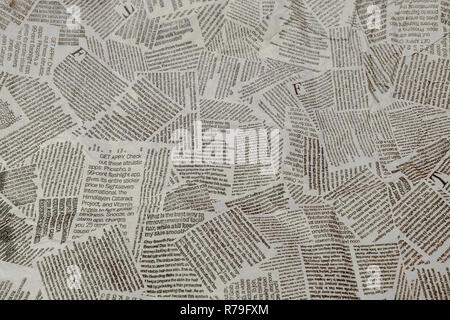 Black and white repeating torn newspaper background. Continuous pattern  left, right, up and down Stock Photo - Alamy
