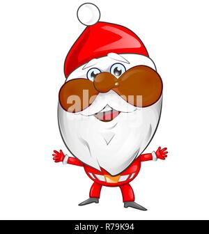 African American Santa Claus cartoon on white background Stock Vector