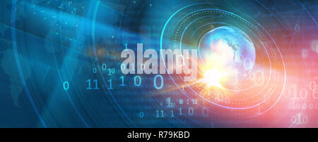 Graphical modern digital world news background, connectivity and computer science concept Stock Photo