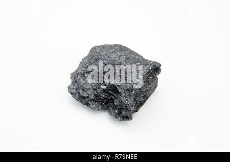 graphite mineral isolated over white Stock Photo