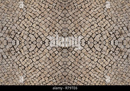 Seamless patterned texture of gray-brown paving stones. Stock Photo