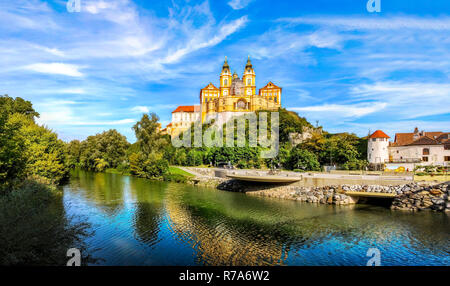 View of the historic Melk Abbey (Stift Melk), Austria Stock Photo