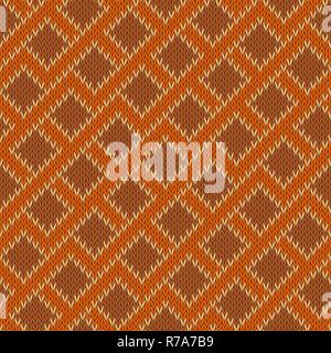 Zigzagging knitted wool seamless pattern Stock Vector