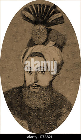 An historic old portrait of Portrait of Emperor Selim III, (1761-1801)Sultan of Turkey, Caliph of Islam, Amir al-Mu'minin, Sultan of the Ottoman Empire, Kayser-i Rûm, Custodian of the Two Holy Mosques. Assassinated 1808 Stock Photo