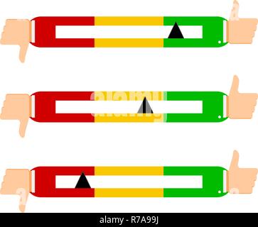 Credit bar score like and dislike. Yes or no approve for customer. Vector illustration Stock Vector