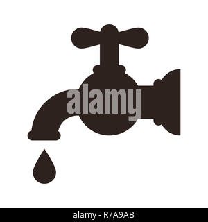 Water tap icon isolated on white background Stock Photo