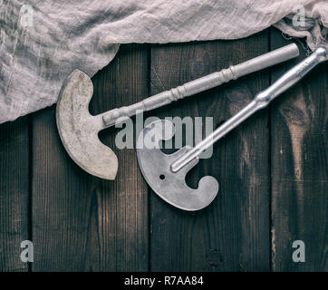 old iron hatchet for cutting meat or vegetables Stock Photo