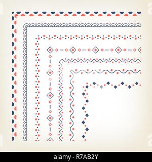 Vercotr set of decorative borders with corner elements Stock Vector