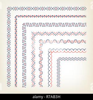 Vercotr set of decorative borders with corner elements Stock Vector