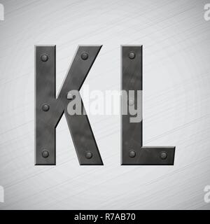 Metal symbols with bolts. Vector illustration. Stock Vector