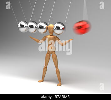 Newton's Cradle With People Stock Photo