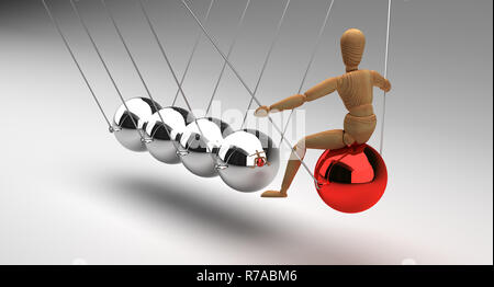 Newton's Cradle With People Stock Photo