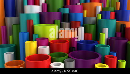 Colorful Industrial Plastic Pipes Stock Photo