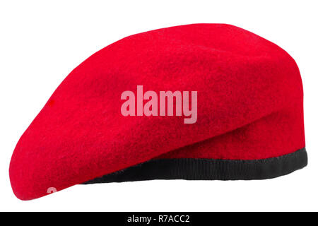 Army uniform maroon beret isolated Stock Photo - Alamy