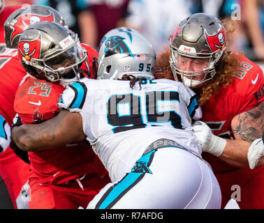 Tampa, Florida, USA. 02nd Dec, 2018. Carolina Panthers defensive tackle Dontari Poe (95) during the game between the Carolina Panthers and the Tampa Bay Buccaneers at Raymond James Stadium in Tampa, Florida. Del Mecum/CSM/Alamy Live News Stock Photo