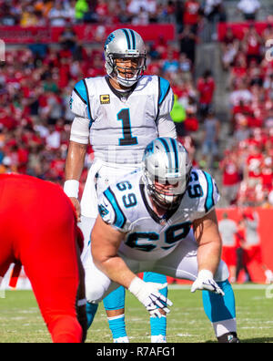 Tampa, Florida, USA. 02nd Dec, 2018. Tampa Bay Buccaneers offensive tackle  Leonard Wester (61) during the game between the Carolina Panthers and the  Tampa Bay Buccaneers at Raymond James Stadium in Tampa