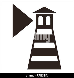 Lighthouse icon isolated on white background Stock Photo