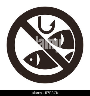 Sign of prohibited fishing Royalty Free Vector Image