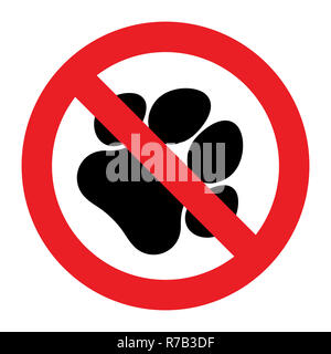 No pets  sign isolated on white background Stock Photo