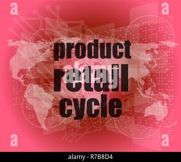 product retail cycle - digital touch screen interface Stock Photo