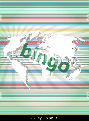 bingo word on business digital touch screen . concept of citation, info, testimonials, notice, textbox Stock Photo