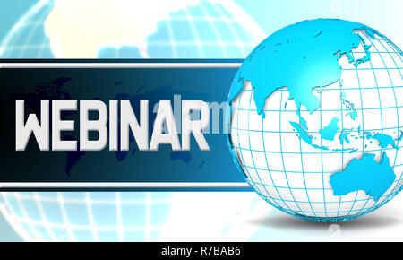 Webinar with sphere globe Stock Photo