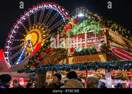 Berlin, Germany - December 7, 2017: Christmas market on Alexanderplatz in Berlin, Germany Stock Photo