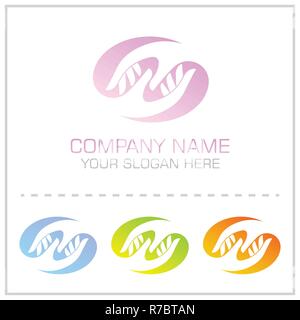 Two Hands Vector Logo Design for Kids / Elder Care Service Stock Vector