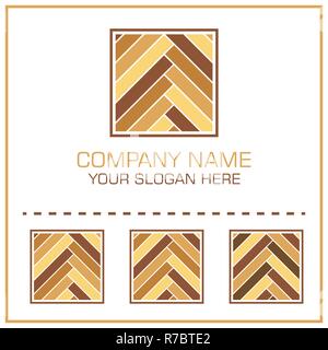 Flat Style Vector Logo Laminate / Parquet for Flooring Company Stock Vector