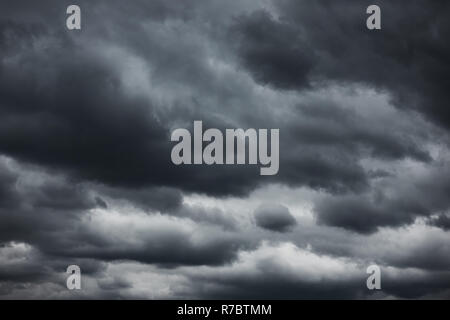 Dramatic sky - Black heavy clouds, may be used as background Stock Photo
